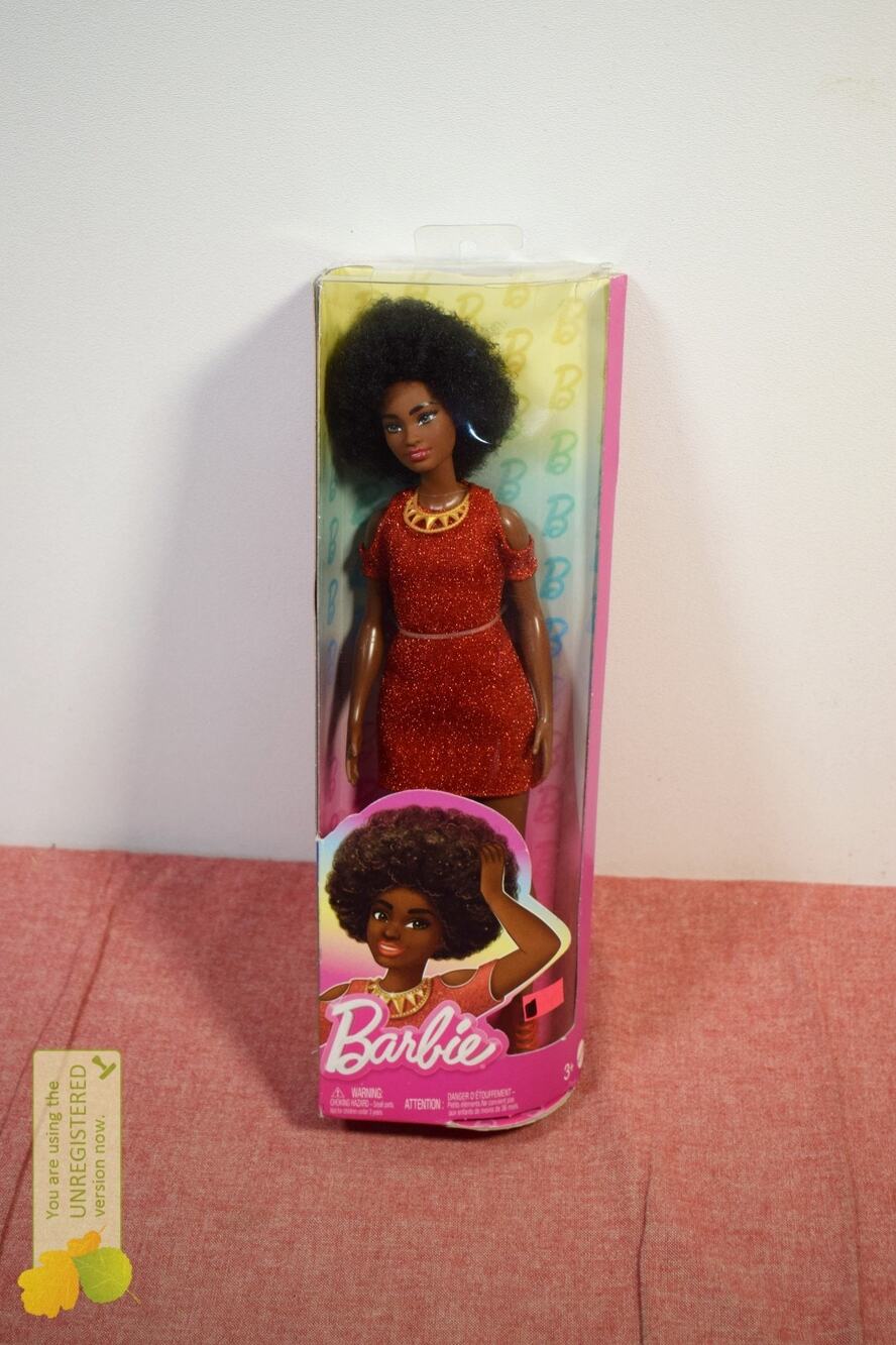 Barbie Fashionistas Doll #221 with Black Hair Red Dress